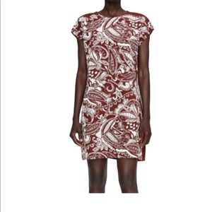 Zara Basic Rust Tribal Print Mini Dress